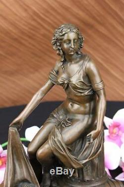 Fait à la Main Bronze Buste de Maiden Style Vintage Paris France Fonte Art Déco