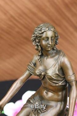 Fait à la Main Bronze Buste de Maiden Vintage Style Paris France Fonte Déco Art