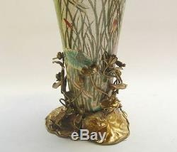 Fleurs Vase Luxe Style Art Nouveau Porcelaine Bronze Vintage Esthétique Noble