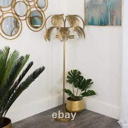Grand Doré Palmier Sol Lampe Art Déco Glamour Jungle Safari Décor Vintage