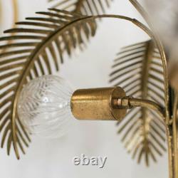 Grand Doré Palmier Sol Lampe Art Déco Glamour Jungle Safari Décor Vintage
