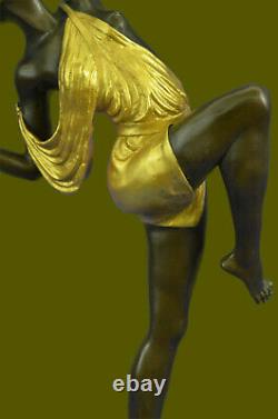 Grand Vintage Sculpture Français Le Faguays Bronze Statue Déesse Diana Solde Art