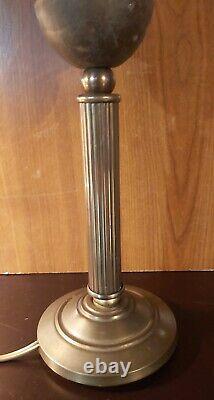 LAMPE COLONNE et LYRE ART DECO NOUVEAU 1920 30 verre de CLICHY CUIVRE VINTAGE