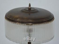 Lampe De Chevet Bureau Verre Pampilles Art Deco Vintage Couleur Cuivre Laiton