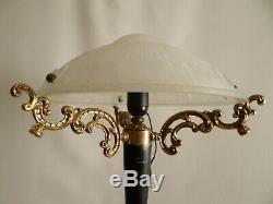 Lampe vintage champignon pâte de verre géométrique style Art deco Art nouveau
