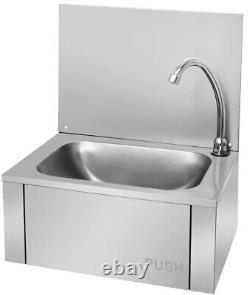 Lave-Main Mural Lavabo À Commande Fémorale Au Genou Robinet 140mm Inox/Laiton