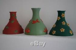 Lot de 3 vases latex pylones pylone vintage -années 70 S. Roberty