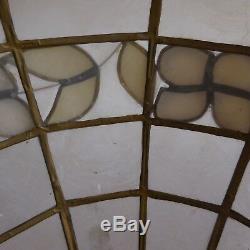 Lustre suspension vitrail bakélite éclairage vintage fait main Art Nouveau N3328