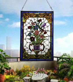 Makenier Style Tiffany effet vitrail Art vintage fleur décorative vase en