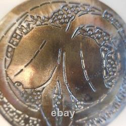 Médaille ronde métal cuivre bronze vintage design gravure art nouveau France