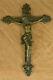Musée Qualité Vintage Crucifix / Bronze Jésus Christ-cross / Arts Décor Maison