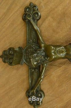 Musée Qualité Vintage Crucifix / Bronze Jésus Christ-Cross / Arts Décor Maison