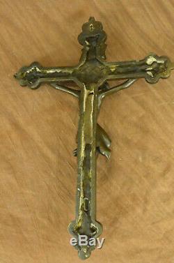 Musée Qualité Vintage Crucifix / Bronze Jésus Christ-Cross / Arts Décor Maison