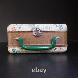 N9047 Valise coffret miniature vintage métal BUSQUETS BGSA fleur art nouveau