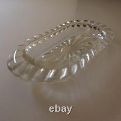 N9159 Coupelle vide-poche bijou verre cristal vintage art nouveau fleur ovale