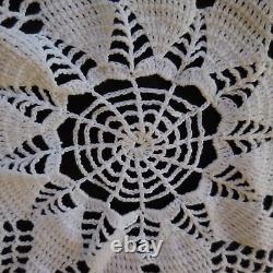 Napperon coton linge de table fait main au crochet vintage art nouveau Lorraine