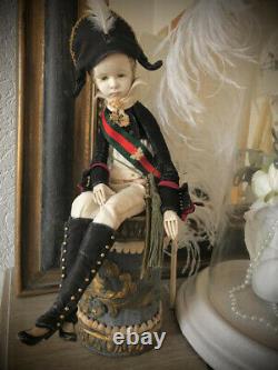 OOAK doll art, doll artist, doll, collectible doll, Arlequin, Pierrot vintage