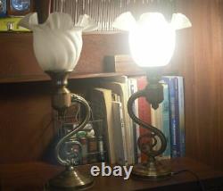 Pair of vintage art nouveau table lamp. Art deco table lamp mid century