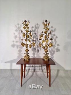 Paire de chandeliers Bronze Vintage