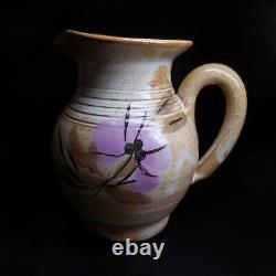 Pichet vase céramique grès terre cuite fleur vintage art nouveau fait main N6877