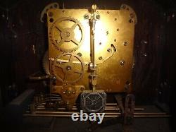Rare Ancien Pendule Carillon Cle Vintage Horloge Art Nouveau A Poser Bois Chemin