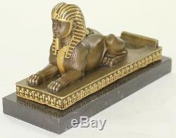 Rare Vintage Européen Finery Art Déco Égyptien Revival Bronze Sphinx Fonte