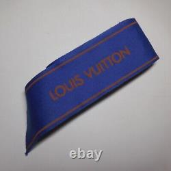 Ruban galon vintage LOUIS VUITTON LV bleu marron mode maroquinerie France N7127