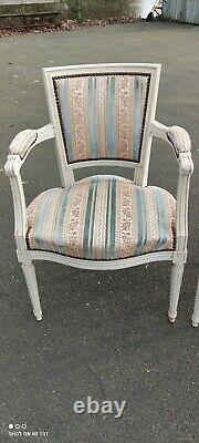 Salon Style Louis XVI/chaises+fauteuils/déco chic vintage/vintage chairs