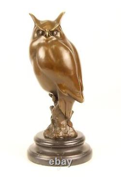 Sculpture Waldohreule Bronze Noble Top Vintage Cadeau Aufstellfigur Figurine
