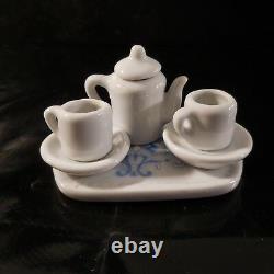 Service café miniature porcelaine art nouveau décoration vintage Design XX N3342