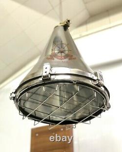 Stainless Steel Silver Vintage Industrial Conical Ceiling Pendant Ship Light