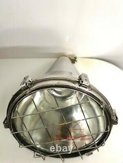 Stainless Steel Silver Vintage Industrial Conical Ceiling Pendant Ship Light