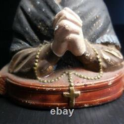 Statue figurine femme religieuse vintage GALLY Toulouse design fait main N6611