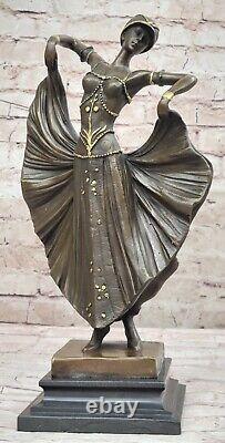 Style Vintage Art Nouveau Bronze Statue Chiparus Sculpture'Lost' Cire Méthode