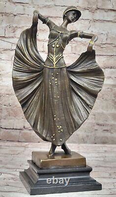 Style Vintage Art Nouveau Bronze Statue Chiparus Sculpture'Lost' Cire Méthode