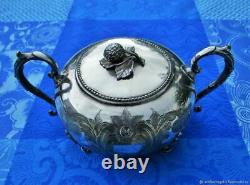 Sucrier ancien Fraise XIXème siècle argenture Art Nouveau Antique sugar bowl Fra