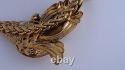 Superbe collier Vintage Italian designer Mony Art Necklace gold tone stone RARE
