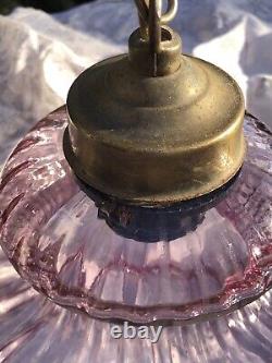 Suspension Lampe Lustre Vintage Globe En Verre Art Nouveau