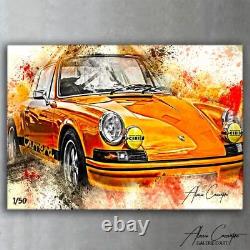 Tableau Porsche Art Vintage Poster Decoration Impression Sur Toile Abstrait Pop