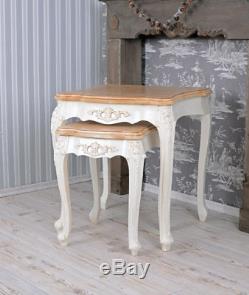 Tables Gigognes Tables d'Empilage Shabby Chic Shabby Chic Deux Tables Vintage