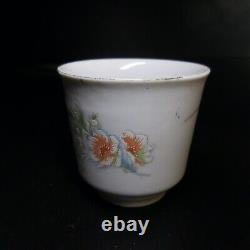 Tasse café céramique porcelaine Chine vintage design Art Nouveau fleur N6214