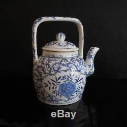 Théière céramique porcelaine de Chine Art Nouveau Déco vintage PN France N3102