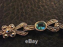Tres Beau Bracelet Art Deco Vintage Neuf Argent 925 & Et Pierres Fines 17 Grs