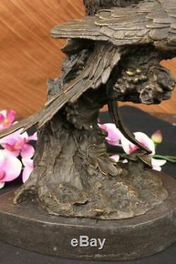 Unique Vintage Bronze Perroquet Sculpture Antique Qualité Artwork Art Déco