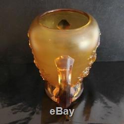 Vase en verre fait main vintage art nouveau déco design XXe PN France N2915