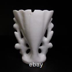 Vase porcelaine fine opaque céramique vintage art nouveau fleur dorure or N7794