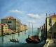 Venecia Vintage 51 X 61cm Estirado Pintura Al óleo Lienzo Arte Decoración M003