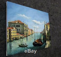 Venecia vintage 51 x 61cm estirado pintura al óleo lienzo arte Decoración m003
