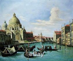 Venecia vintage 51 x 61cm estirado pintura al óleo lienzo arte Decoración m003