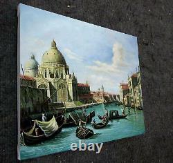 Venise vintage 50 x 60cm étiré peinture huile toile art décoration murale 004